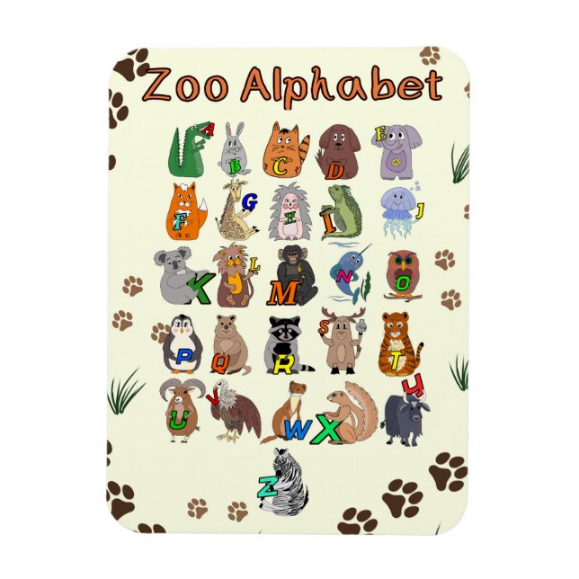 Animal Alphabet Art for Kids | Cute Educational Nu Magnet (Vertical)