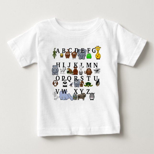 Animal Alphabet Baby T-Shirt (Front)