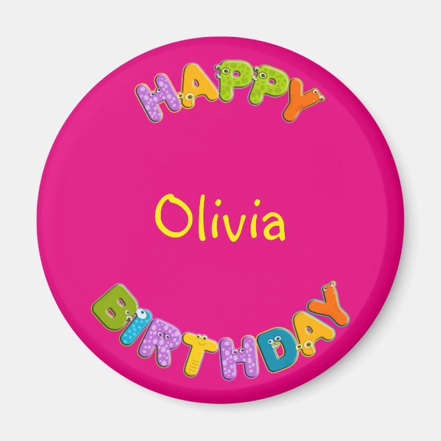 animal alphabet - birthday magnet (Front)