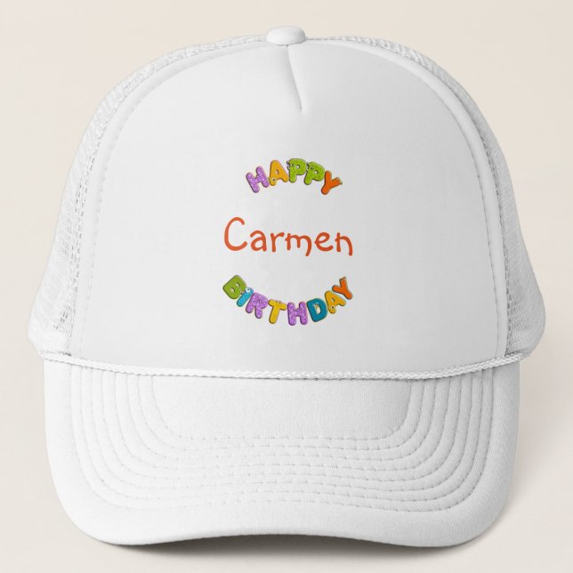 animal alphabet - birthday trucker hat (Front)