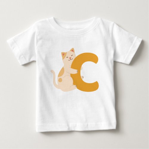 Animal Alphabet C For cat Baby T_Shirt