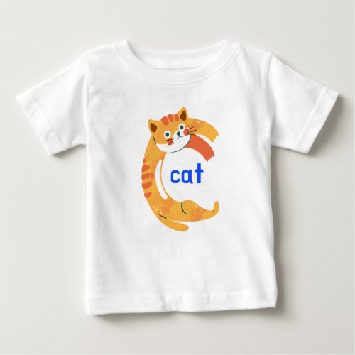Animal Alphabet C For Cat Baby T_Shirt