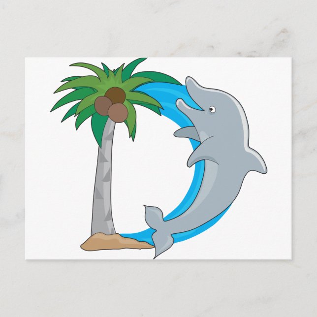 Animal Alphabet Dolphin Postcard (Front)