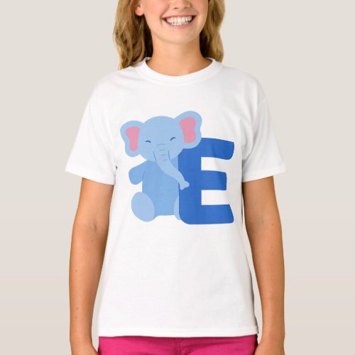 Animal Alphabet E For elephant T_Shirt