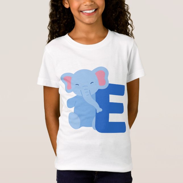 Animal Alphabet E for elephant T-Shirt (Front)