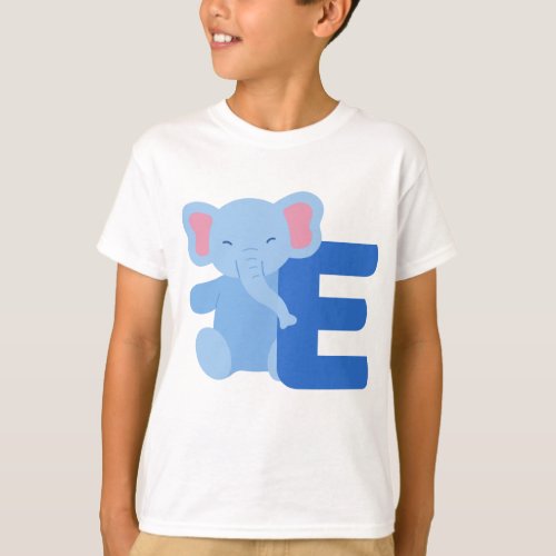 Animal Alphabet E For Elephant  T_Shirt