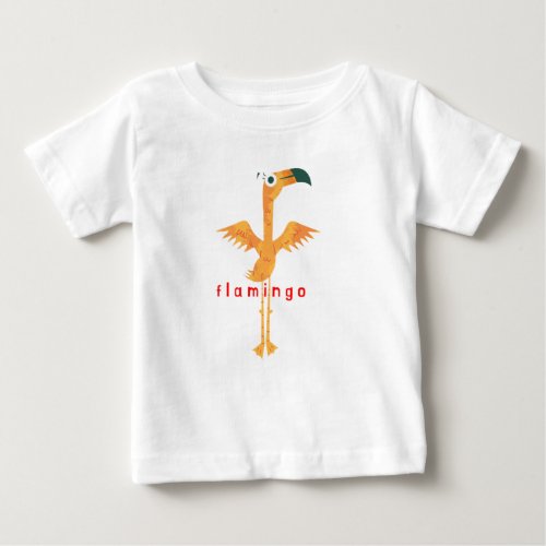 Animal Alphabet F For Flamingo Baby T_Shirt