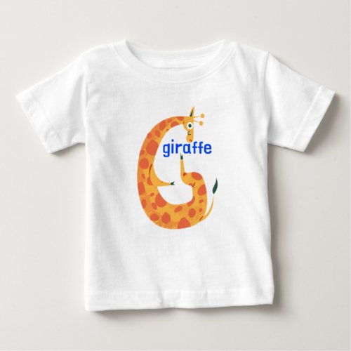 Animal Alphabet G For Giraffe Baby T_Shirt