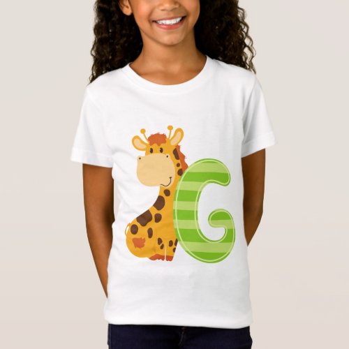 Animal Alphabet G For Giraffe T_Shirt