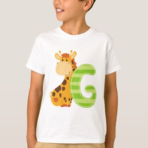 Animal Alphabet G For Giraffe T_Shirt
