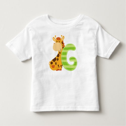 Animal Alphabet G For giraffe Toddler T_shirt
