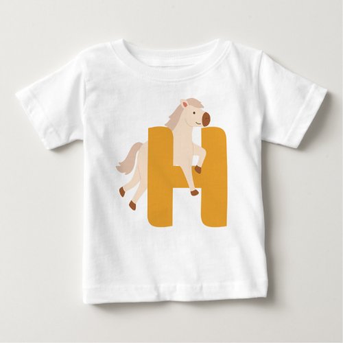 Animal alphabet H Baby T_Shirt
