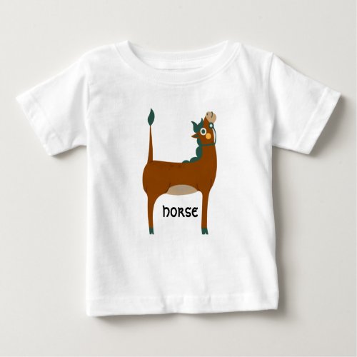Animal Alphabet H For Horse Baby T_Shirt