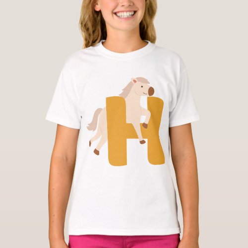 Animal alphabet H T_Shirt