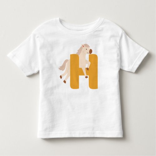 Animal alphabet H Toddler T_shirt