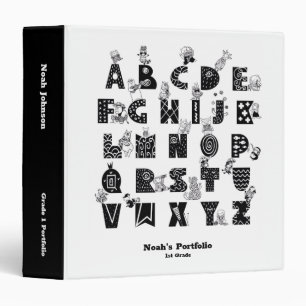 Animal Alphabet Homeschool Portfolio 3 Ring Binder