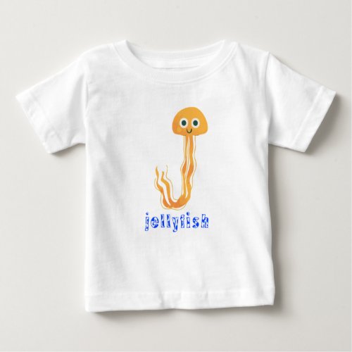 Animal Alphabet J For Jellyfish Baby T_Shirt
