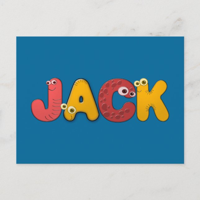 animal alphabet Jack Postcard (Front)