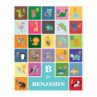 Animal Alphabet Kids Nursery Play Room Homeschool