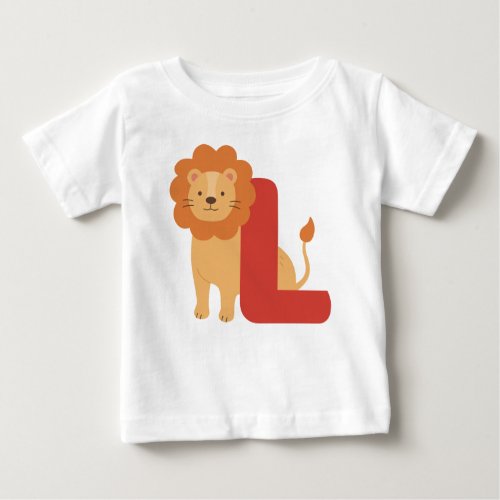 Animal alphabet L Baby T_Shirt