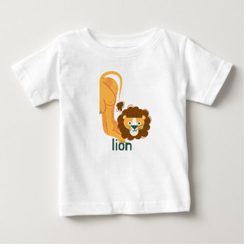 Animal Alphabet L For Lion Baby T_Shirt