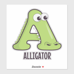 Animal Alphabet Letter - A (aligator) Sticker