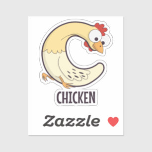 Animal Alphabet Letter - C (Chicken) Sticker