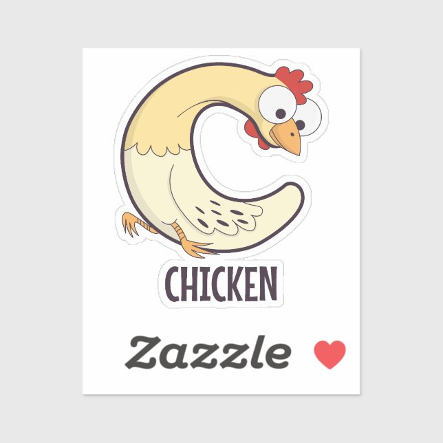 Animal Alphabet Letter - C (Chicken) Sticker (Sheet)