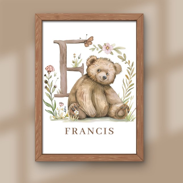 Animal Alphabet Letter F Kids Name Bear Poster (Creator Uploaded)