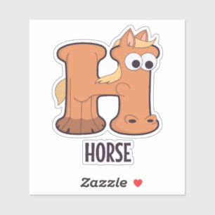 Animal Alphabet Letter - H (horse) Sticker