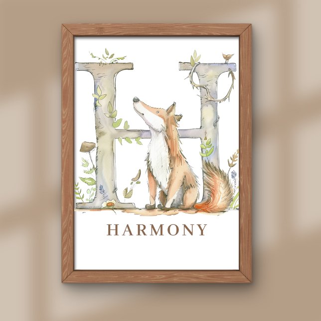 Animal Alphabet Letter H Kids Name Fox Poster (Creator Uploaded)