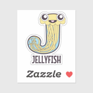 Animal Alphabet Letter - J (Jellyfish) Sticker