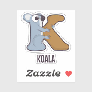Animal Alphabet Letter - K (Koala) Sticker