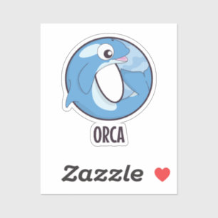 Animal Alphabet Letter - O (Orca) Sticker