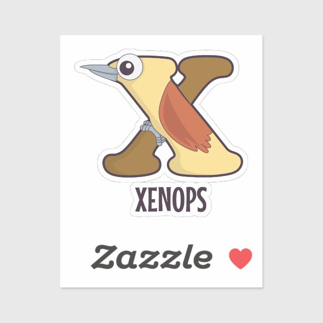 Animal Alphabet Letter - X (Xenops) Sticker (Sheet)