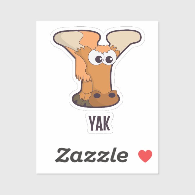 Animal Alphabet Letter - Y (yak) Sticker (Sheet)