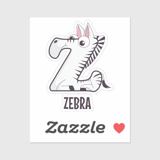 Animal Alphabet Letter - Z (Zebra) Sticker (Sheet)
