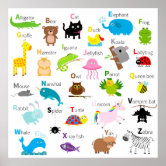 Alphabet Animal Poster A - Z Children Educational