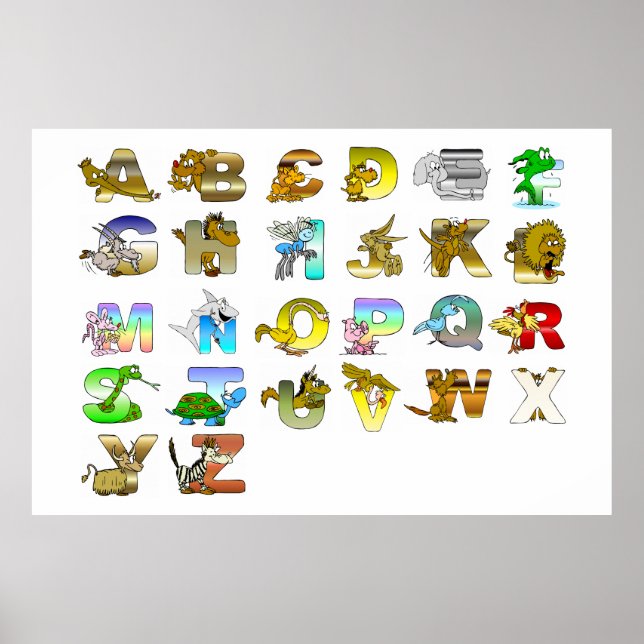 Animal Alphabet letters Poster (Front)