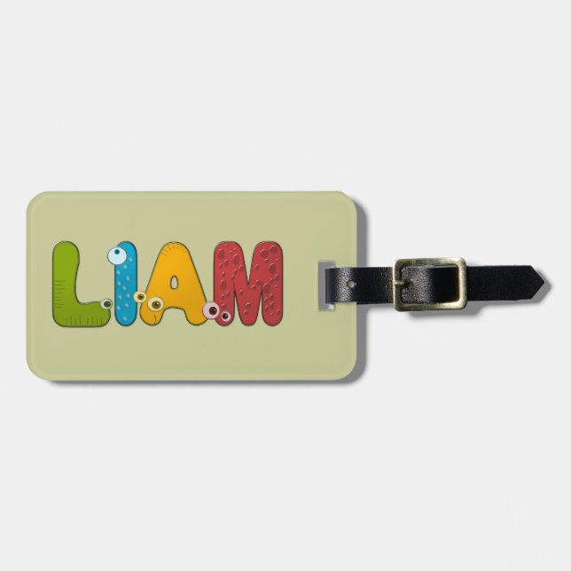 animal alphabet Liam Luggage Tag (Front Horizontal)