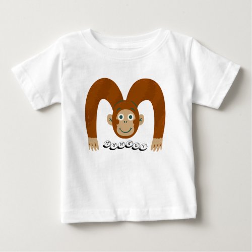 Animal Alphabet M For Monkey Baby T_Shirt