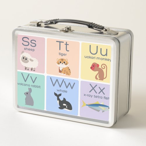 Animal Alphabet  Metal Lunch Box