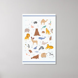 Animal Alphabet Nursery Kids Room Canvas Print