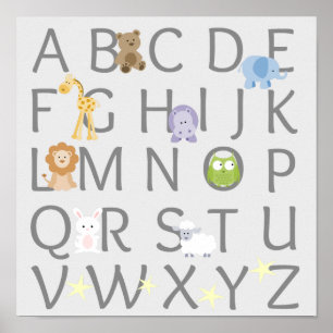 Animal Alphabet Nursery Poster