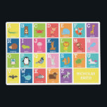 Animal Alphabet Placemat<br><div class="desc">This fun, bright placemat is a fun way to reinforce the alphabet. Each letter is represented with an animal. You can personalize this placemat with your child's name.</div>