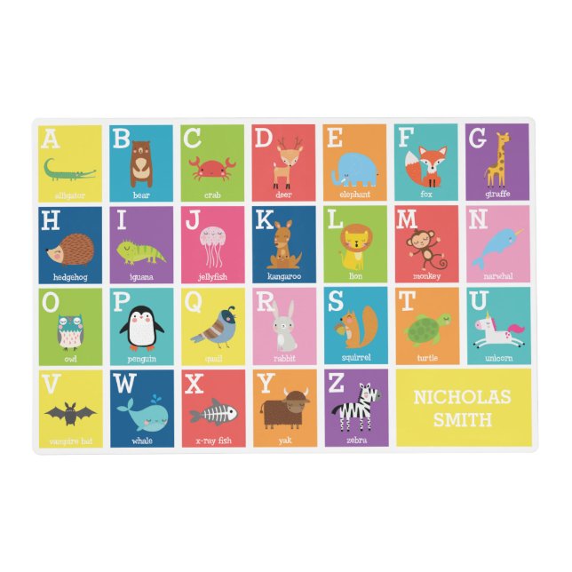 Animal Alphabet Placemat (Front)
