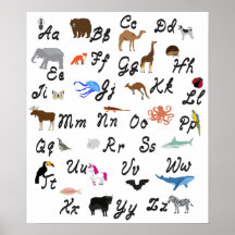 Animal Alphabet Poster.