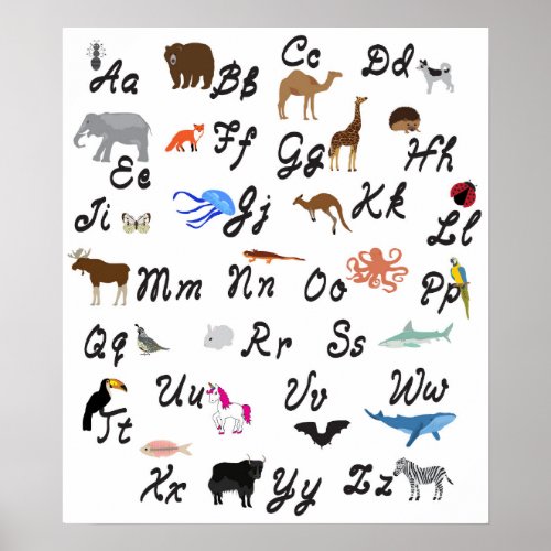 Animal Alphabet Poster Poster