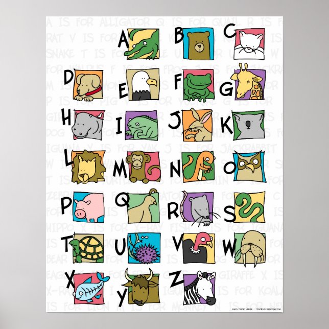 Animal Alphabet Poster (small) (Front)