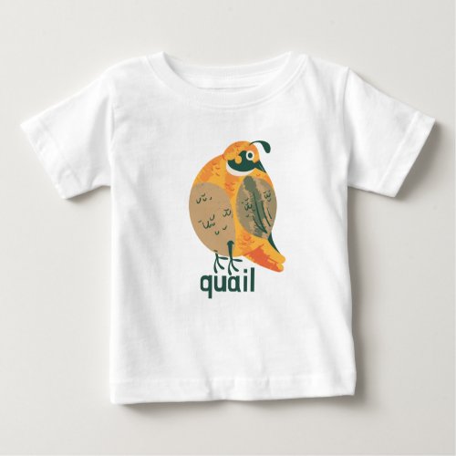 Animal Alphabet Q For Quail Baby T_Shirt